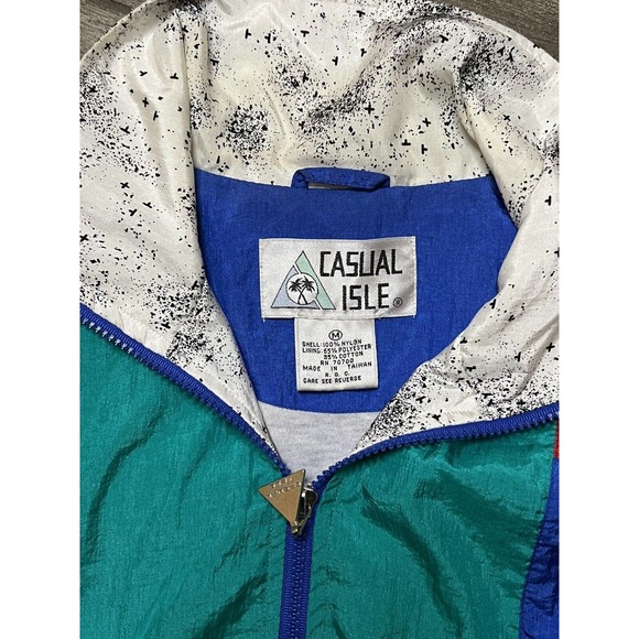 Vintage 80s/90s Casual Isle Windbreaker Womens Size Medium - Picture 3 of 3